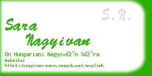 sara nagyivan business card